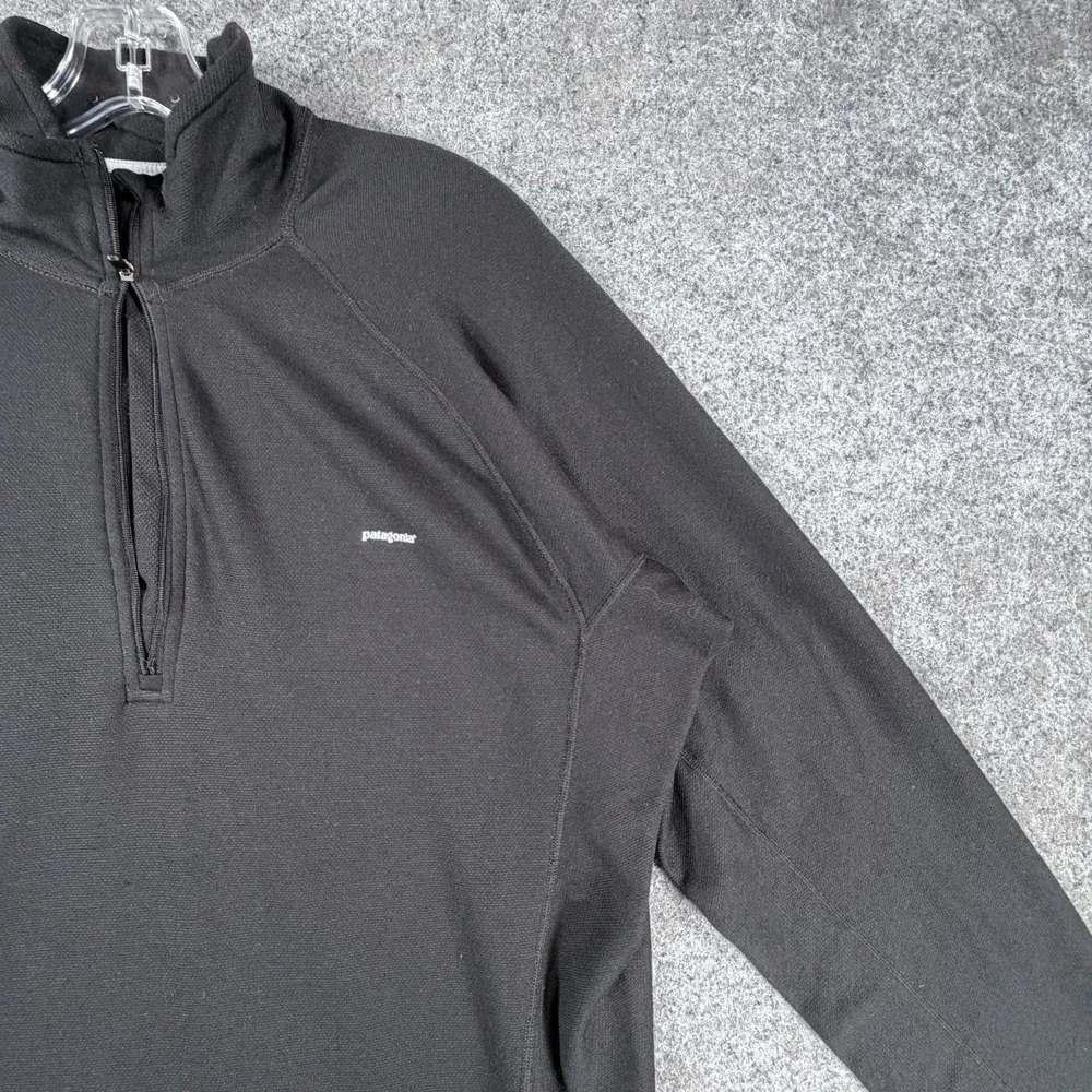 Patagonia Activewear Top Mens XL Black Capilene 3 Thermal Lightweight Zip-Neck‎